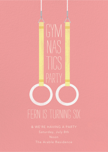 Gymnastics Rings Invitation