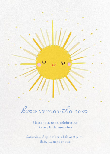 Sunny Greetings - Baby Shower Invitation by Little Cube