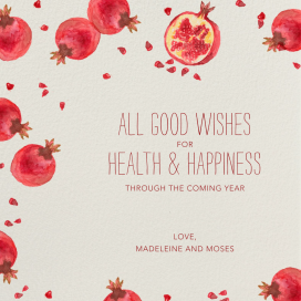 Watercolor Pomegranate - Rosh Hashanah Card by Paperless Post