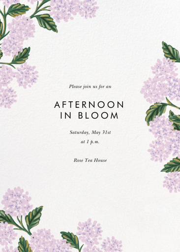 Hydrangea Frame - Spring Party Invitation by Rifle Paper Co.