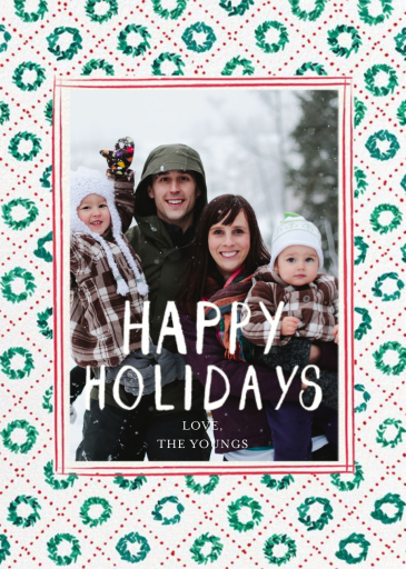 Quilted Wreath Frame - Christmas Card by Mr. Boddington's Studio