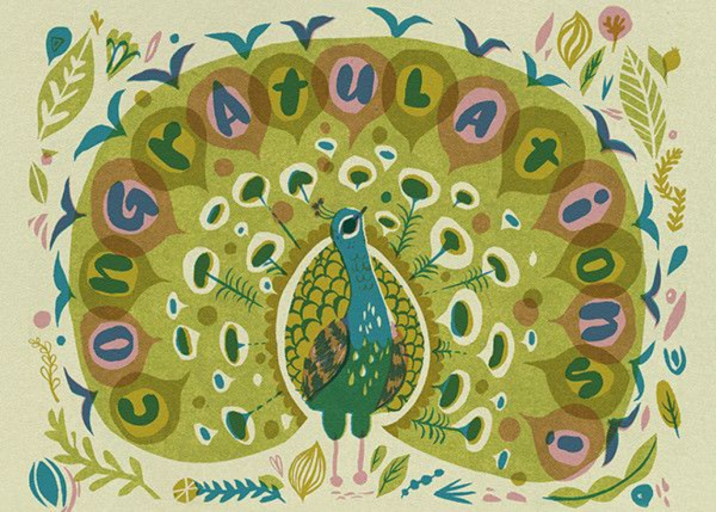 Peacock Congrats (Meg Hunt) - Moving Announcement by Red Cap Cards