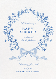 Blue Wreath (Riley Sheehey) - Baby Shower Invitation by Dogwood Hill