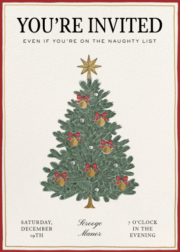 Ornamental Tree - Invitation - Christmas Party Invitation by Martha Stewart