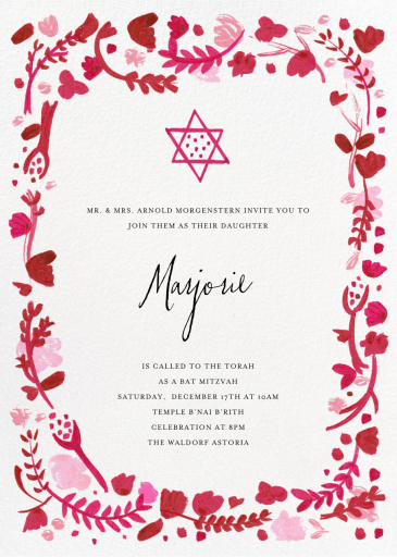 Hydrangeas and a Mitzvah - Bar & Bat Mitzvah Invitation by Mr. Boddington's Studio