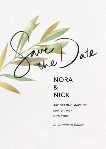 Watercolor Leaf by Paperless Post