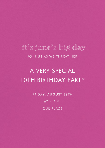 Magenta - Birthday Invitation by Paperless Post