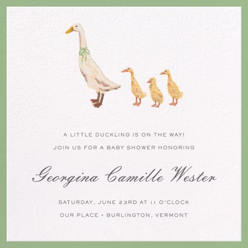 Ducklings (Casey Snipes) - Baby Shower Invitation by Dogwood Hill