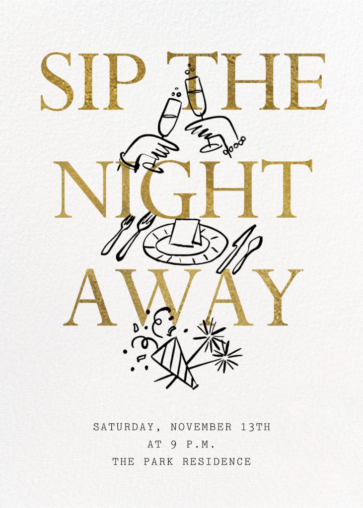 Dinner Toast Cocktail Party Invitation Send online instantly RSVP