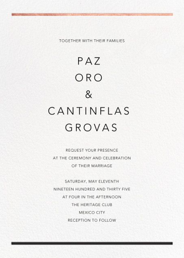 Minimal Foil Border - Wedding Invitation by Paperless Post