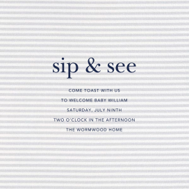 Slim Stripes - Sip and See Invitation by Sugar Paper