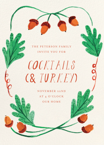 Foliage and Acorns - Invitation by Mr. Boddington's Studio