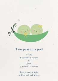 Twin Peas - Birth Announcement by Little Cube