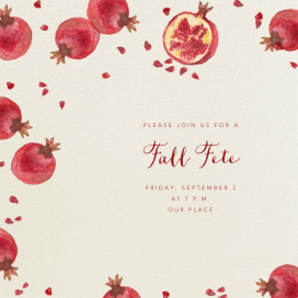 Watercolor Pomegranate by Paperless Post