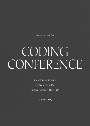 Slate - Conference Invitation by Paperless Post