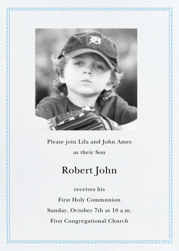 Uneven Dots Photo - Tall - First Communion Invitation by Paperless Post