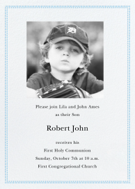Uneven Dots Photo - Tall - First Communion Invitation by Paperless Post