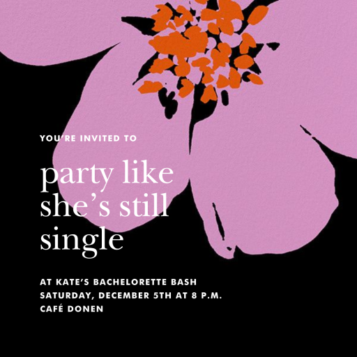 Grand Flora - Bachelorette Party Invitation by kate spade new york