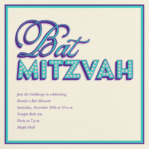 Mitzvah Marquee - Bar & Bat Mitzvah Save the Date by Paperless Post
