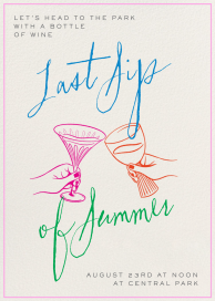 Wine Glasses Cheers Hello Summer Invitation