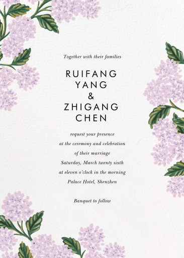 Hydrangea Frame - Wedding Invitation by Rifle Paper Co.