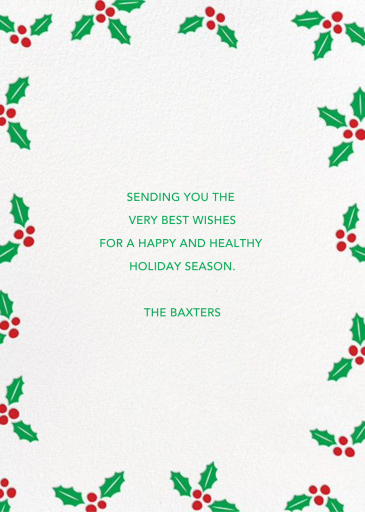 Holly Glow - Greeting Card by Paperless Post - Back