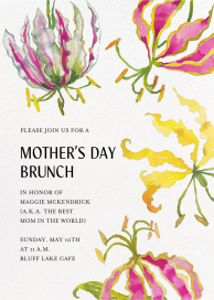 Flame Lilies - Mother's Day Invitation by Happy Menocal