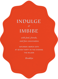 Scallop Edge Orange Frame Invitation
