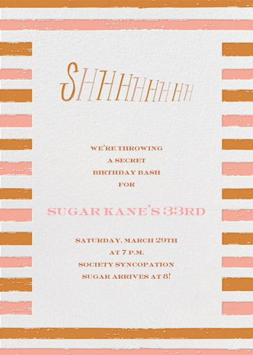 Shhhhhhh! - Surprise Party Invitation by Mr. Boddington's Studio