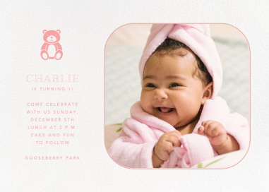 Rounded Corners - First Birthday Invitation by Paperless Post