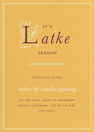 Latke Season - Invitation by Paperless Post