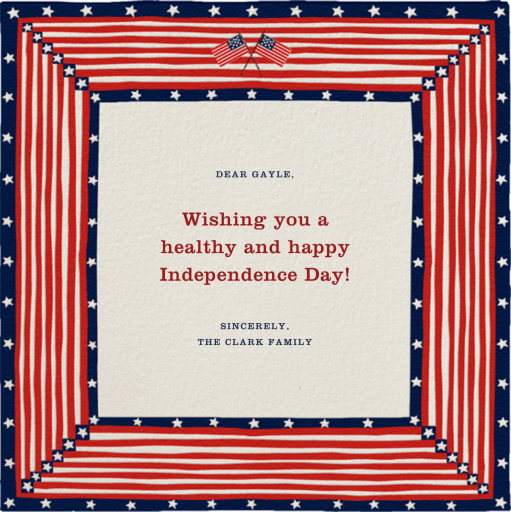 Patriotic Quilt - 4th of July Card by Paperless Post
