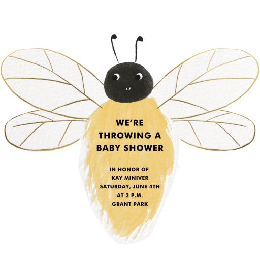 Bee There - Baby Shower Invitation by Meri Meri - Back