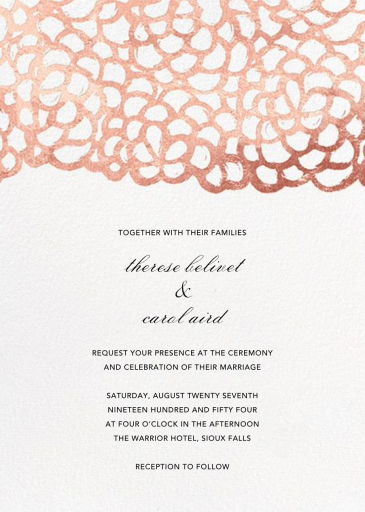 Gardenia (Tall) - Wedding Invitation by Oscar de la Renta