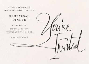 Written in Ink - Rehearsal Dinner Invitation by Stephanie Fishwick