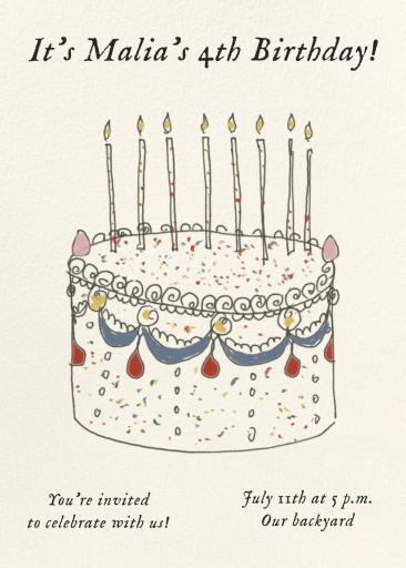 Confetti Cake and Candles - Birthday Invitation by Carly Kuhn