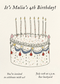 Confetti Cake and Candles - Birthday Invitation by Carly Kuhn