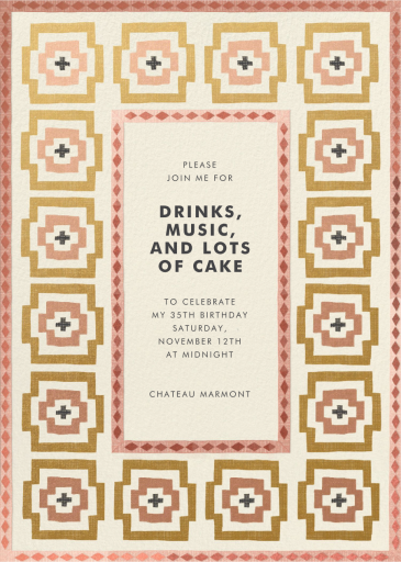 Geometric Patterned Border - Birthday Invitation by Jungalow