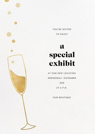 Champagne Flute - Art Exhibition Invitation by Paperless Post