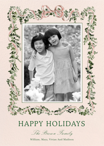 Pink Garland Photo (Riley Sheehey) - Holiday Card by Dogwood Hill