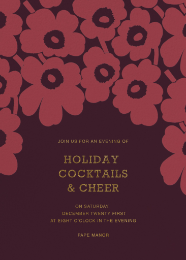 Blue Floral Graphic Invitation
