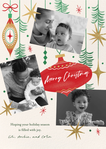 Photos and Ornaments - Holiday Card by Paperless Post