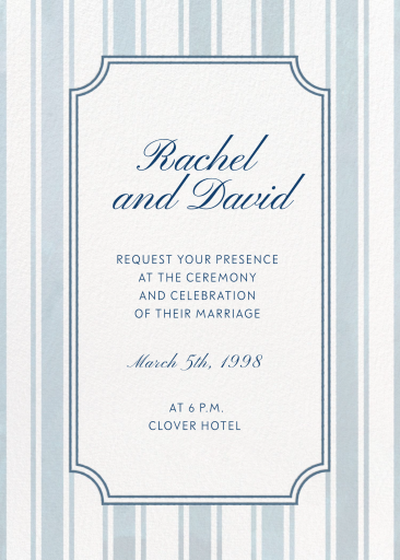Ticking Stripes - Wedding Invitation by Paperless Post