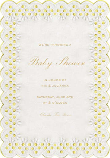 Sweet Embroidery - Baby Shower Invitation by Stephanie Fishwick