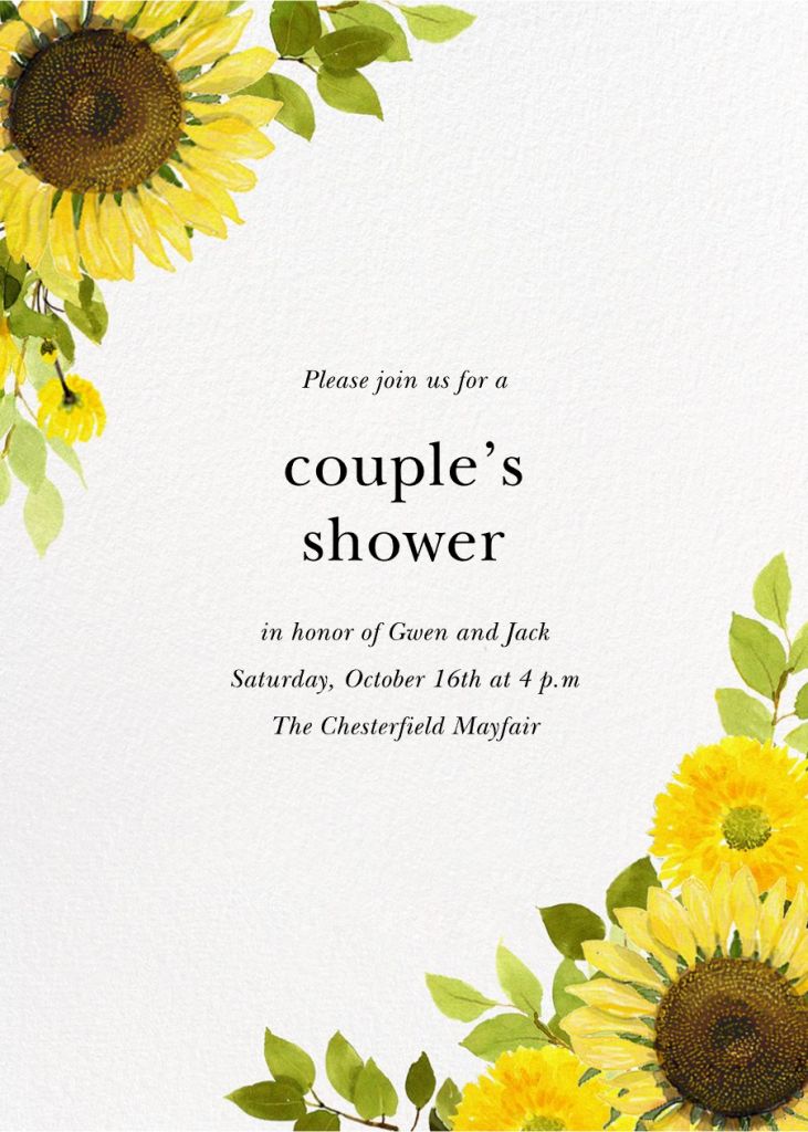Summer Sunflowers Invitation