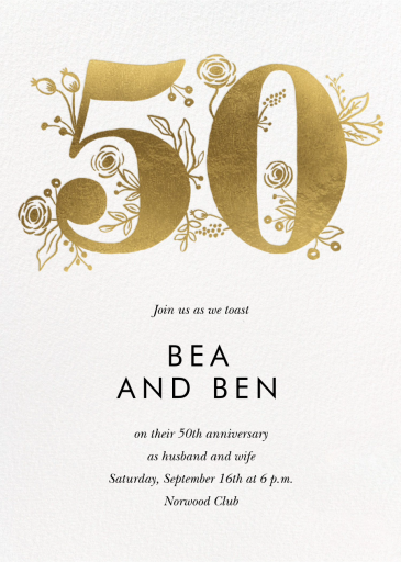 Gold Floral - Invitation by Rifle Paper Co.