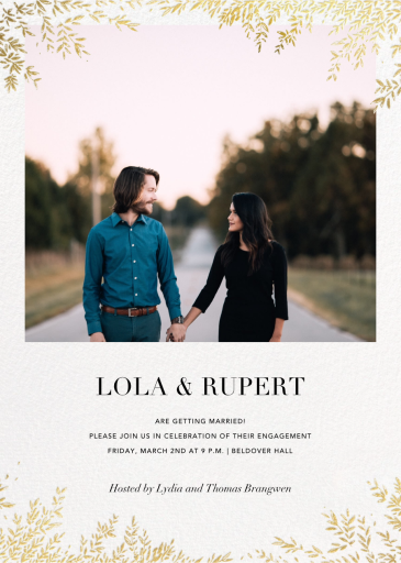 Leaves of Gold - Engagement Party Invitation by Paperless Post