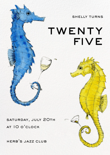 Watercolor Seahorse Invitation