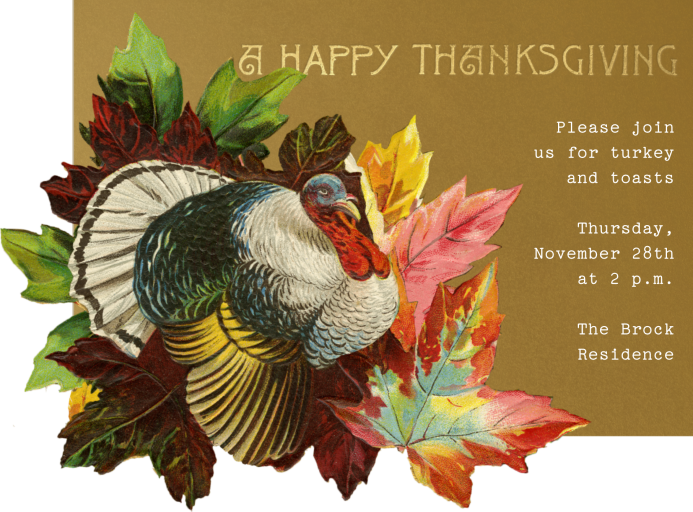 Feathers and Foliage - Thanksgiving Invitation by John Derian