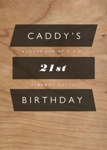 Wood Grain Color Slabs - Birthday Invitation by Paperless Post